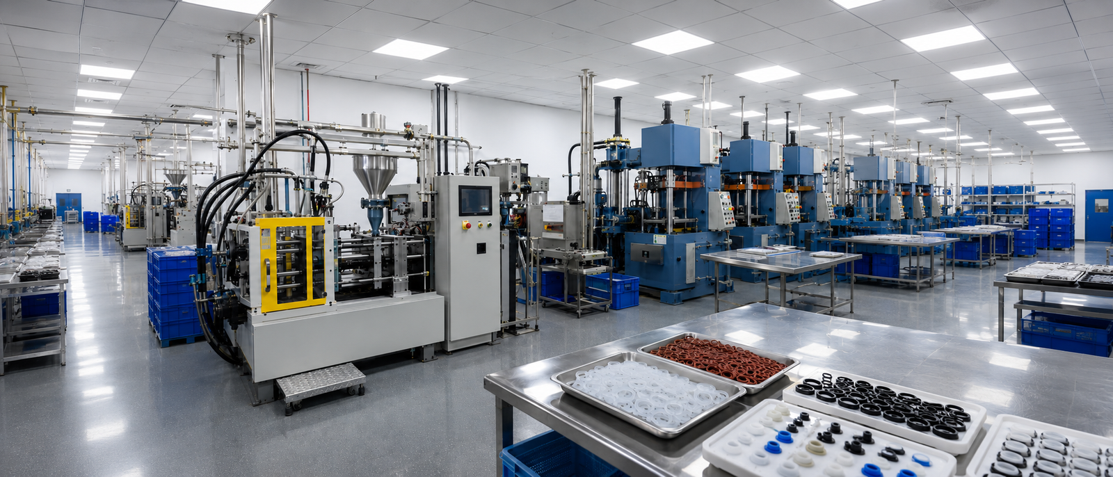 Luminous Silicone Forge manufacturing facility floor